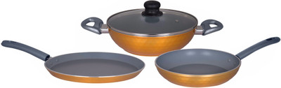 

Brilliant Diamond Gold 4psc Nonstick Induction Based Cookware Set Induction Bottom Cookware Set(Aluminium, 4 - Piece)
