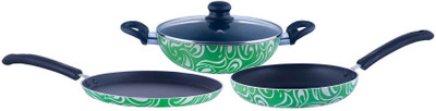 

Brilliant Symphony Green 4pc Nonstick Induction Based Cookware Set With Crystal Chain Induction Bottom Cookware Set(Aluminium, 3 - Piece)