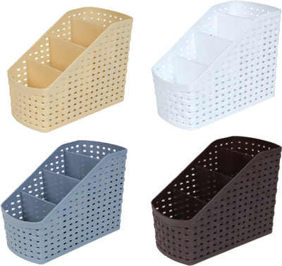 

CSM 4 Compartments Plastic Desk Organizer(Beige, Grey, Brown, Black, White)