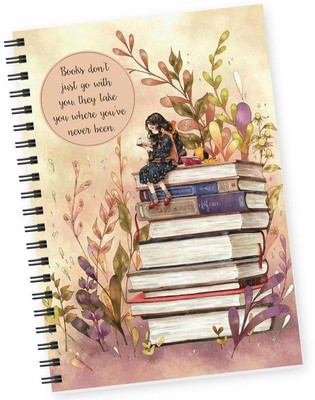 

Dpotli A5 Diary(Books don't just go with you, they take you, Multicolor)