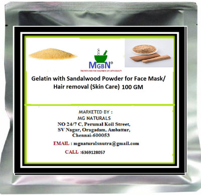 

MGBN Gelatin with Sandalwood Powder for Face Mask/Hair removal (Skin Care) 100 GM(100 g)