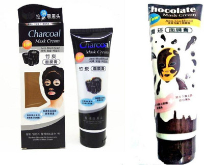 

Ontiq Mundo Charcoal Cream Mask and Chocolate Cream Face Mask Blackhead Remover(130 ml)