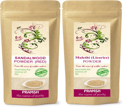 

PRAMSH Premium Quality Red Sandalwood 400gm & Mulethi (Licorice) 200gm Powder Combo(600 g)