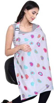 

Feather Hug Nursing Cover for Breastfeeding mother, women, Mom, Multi Use, Feeding Apron Cloak,Poncho, scarf, ups, Wrap, Breathable, Canopy, Babysitting, Maternity, Kurti, Shawl, Poplin (Rainbow Stripes) Feeding Cloak(White)