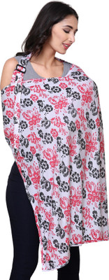 

Feather Hug Nursing Cover for Breastfeeding mother, women, Mom, Multi Use, Feeding Apron Cloak,Poncho, scarf, ups, Wrap, Breathable, Canopy, Babysitting, Maternity, Kurti, Shawl, Poplin(Black Red Floral) Feeding Cloak(White)