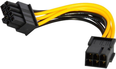 

Un Branded 6 to 8 Pin PCI Express Power Converter Cable Cord Connector For Video Card New Gaming Adapter(Yellow&Black, For PC)