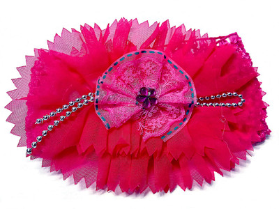 

Proplady Floral Net Cutwork with Beads Head Band(Pink)
