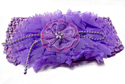 

Proplady Floral Net Cutwork with Beads Head Band(Purple)