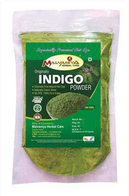 

Malvaniya Herbal Care Indigo Powder For Hair | Natural Hair&Beared Dye | 100% Pure Organically Processed Hair Dye - Black (100 Grams) Hair Color(Green)