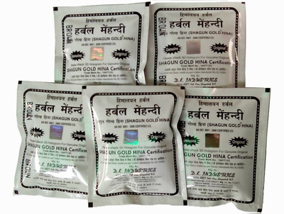 

Shagun Gold Himalayan Brown hair color powder 200gm pack of 5 Hair Color(Green)