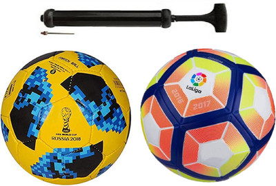 

Alen Luxury Startel Yellow + Lalinga Multi color Football Combo With Durable Air Pump Football Kit