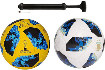 

Unik New Rockers Startel Yellow + Startel Blue Football Combo With Durable Air Pump Football Kit