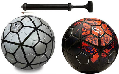 

Unik New Rockers Silver Black + CFR-7 Black Football Combo With Durable Air Pump Football Kit