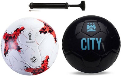 Unik New Rockers Rushia Red + Vice City Black Football Combo With Durable Air Pump Football Kit