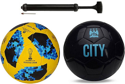 

Unik New Rockers Startel Yellow + Vice City Black Football Combo With Durable Air Pump Football Kit