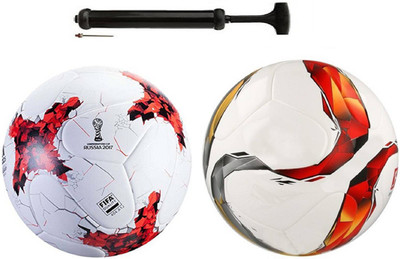 

Nice Rushia Red + TorraFaric Multicolor Football Combo With Durable Air Pump Football Kit