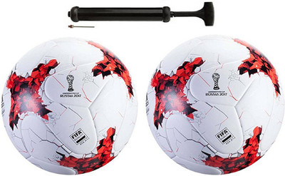 Alen Luxury Rushia Red + Rushia Red Football Combo With Durable Air Pump Football Kit