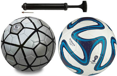 

Alen Luxury Silver Black + Bazuca Blue Football Combo With Durable Air Pump Football Kit