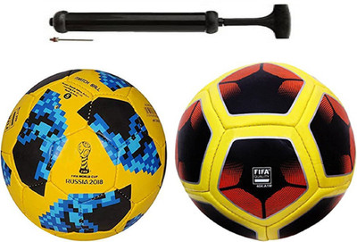 

Unik New Rockers Startel Yellow + CFB NK Football Combo With Durable Air Pump Football Kit