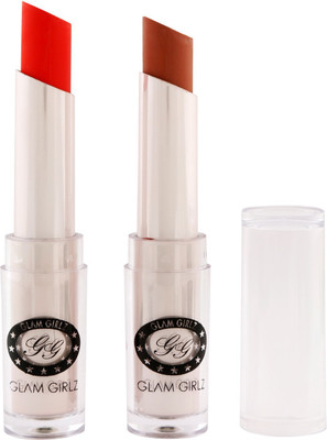 

Glam Girlz Matte Lipstick-Combo(13&19)(dark orange, coffee nude)