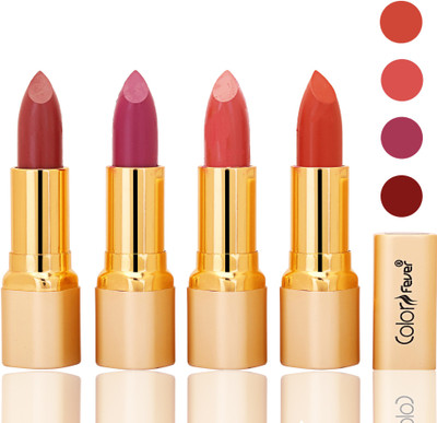

Color Fever lipstick with Vitamin E, Enriched soft(Mauve, plum, peach, brick orange, 16 g)