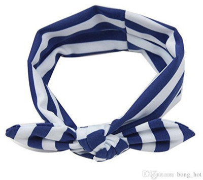 

Smartcraft Stripes Knot Bow Headband- Blue,Kids Hairband Striped Rabbit Ear Turban Headband Knot Head Wrap Makeup Headband