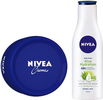 

Nivea Crme 200ml with Aloe Hydration Body Lotion, 75ml(275 ml)