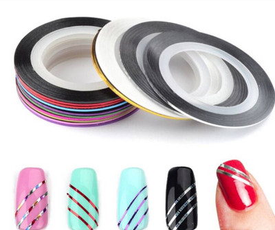 

AuraSkin Looks United 12 X Mixed Color Nail Art Striping Rolls Tape Nail Sticker Nail Tip Decoration (Multicolor)(mix)
