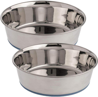 

Aqua round Steel Pet Bowl(2.5 L Silver)