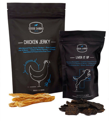 

Doggie Dabbas 1 Pack of Chicken Jerky & 1 Pack of Liver It up Chicken Dog Treat(200 g, Pack of 2)