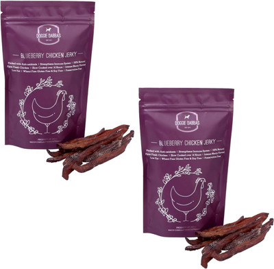

Doggie Dabbas Doggie Dabbas Dog Chicken Jerky, Blueberry Flavor Chicken Dog Treat(170 g, Pack of 2)