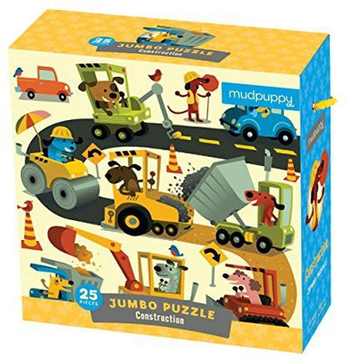

Mudpuppy Construction Site Puzzle for Ages 2 to 5 - 25 Piece Construction Equipment Puzzle, Measures 22' Square(25 Pieces)
