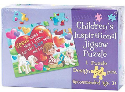 

Dicksons Jesus Loves Me 11 x 8 Cardboard 24 Piece Childrens Puzzle and Devotion(24 Pieces)