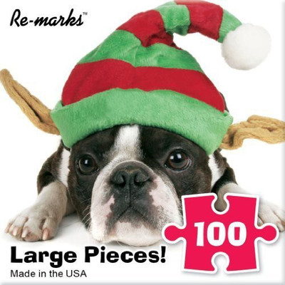 

Re-Marks Jigsaw Puzzle 100 Pieces 10 inches x 10 inches Holiday Dog Naughty(100 Pieces)