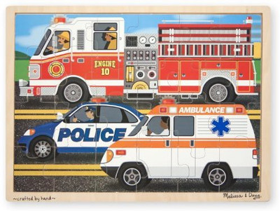 

Melissa & Doug To the Rescue! Wooden Jigsaw Puzzle - Rescue Vehicles (24 pcs)(24 Pieces)