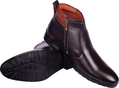 

Rjkart Designer Leather Formal Boot Shoe for Men's | Color : Brown Boots For Men(Brown, Black