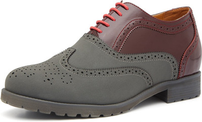 

VETO Elevator Shoes Party Wear For Men(Grey, Brown, Grey-maroon