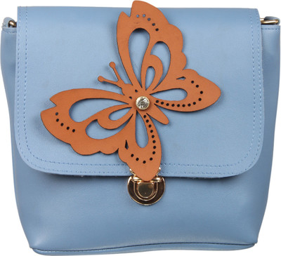 

Adine Women Casual Blue Leatherette Sling Bag