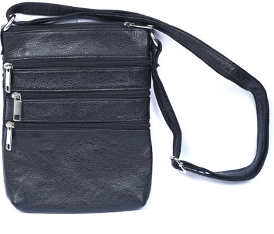 

ZAPATOES Men & Women Casual Black Genuine Leather Sling Bag