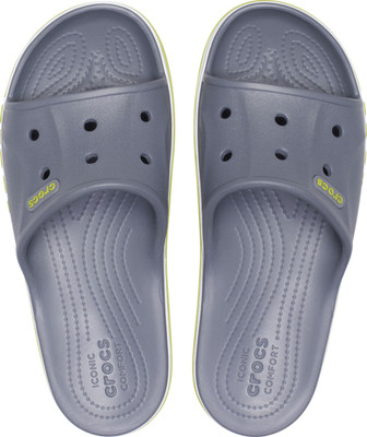

Crocs Crocs Bayaband Slide Slides, Charcoal/volt green