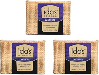

Ida's Essence Handmade Bathing Bar - Lavender - Relaxing and calming (Pack of 3)(300 g, Pack of 3)