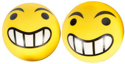 

Miss & Chief Cute Emoticon Balls - BIG GRIN SMILEY Set Of 2 For Kids, Children - 10 cm(Yellow)