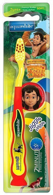 

aquawhite THE JUNGLE BOOK Jiggle Wiggle Toothbrush with 2 D Mowgli Image on Hygiene Cap, Suction Cup & Tongue Cleaner, Red, Health & Personal Care. Soft Toothbrush