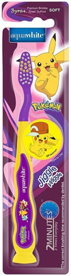 

aquawhite POKEMON Jiggle Wiggle Toothbrush with 2 D Pokemon Image on Hygiene Cap, Soft Toothbrush