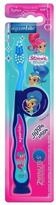 

aquawhite SHIMMER & SHINE Jiggle Wiggle Toothbrush with 2 D Shimmer & Shine Image on Hygiene Cap, Suction Cup & Tongue Cleaner, Blue, Health & Personal Care. Soft Toothbrush