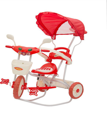 

STEPUPP BABY TRICYCLE FOR KIDS WITH FRONT OR BACK BASKET AND CANOPY AND PARENT HANDLE OR MUSICAL TRICYCLE RED, WHITE COLOUR KIDS TRICYCLE RECOMMENDED TRICYCLE FOR BABY GIRL OR TRICYCLE FOR BABY BOY OR TRICYCLE FOR TODDLER GIRL OR TRICYCLE FOR TODDLER BOY 