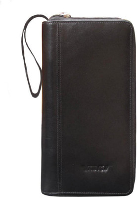 

ABYS Genuine Leather Black Travel Document Holder::Cheque Book Pouchh::Travel Wallet::Card holder For Men & Women(Black)
