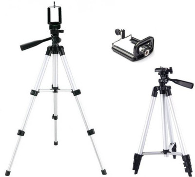 

Oxza NEW Pro Tripod TF-3110 Portable Tripod Stand For Camera and phone Tripod Kit(White, Black, Supports Up to 1500 g)