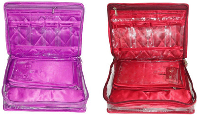 

Addyz Combo of 2 Pieces Necklace Bangle Locker Cosmetic Storage Organizer Makeup Case Cosmetic Storage Make Up Bag Jewellery Vanity Box(Purple,Maroon)