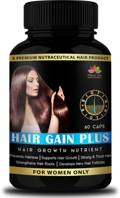 

woxa life Hair Gain Plus- An Ultimate Hair fall Control & Hair Growth Supplement for Denser and Fuller Hair for Women pack of 1(60 No)